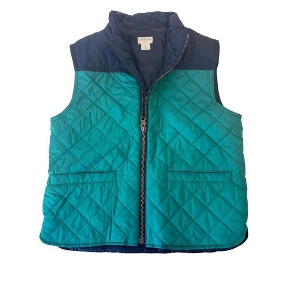 J. Crew Crewcuts Boy's Preppy Zup-Up Puffy Vest GUC Sz S Preppy Spring - Picture 1 of 7